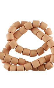 Polymer tube beads 6mm - Harvest orange